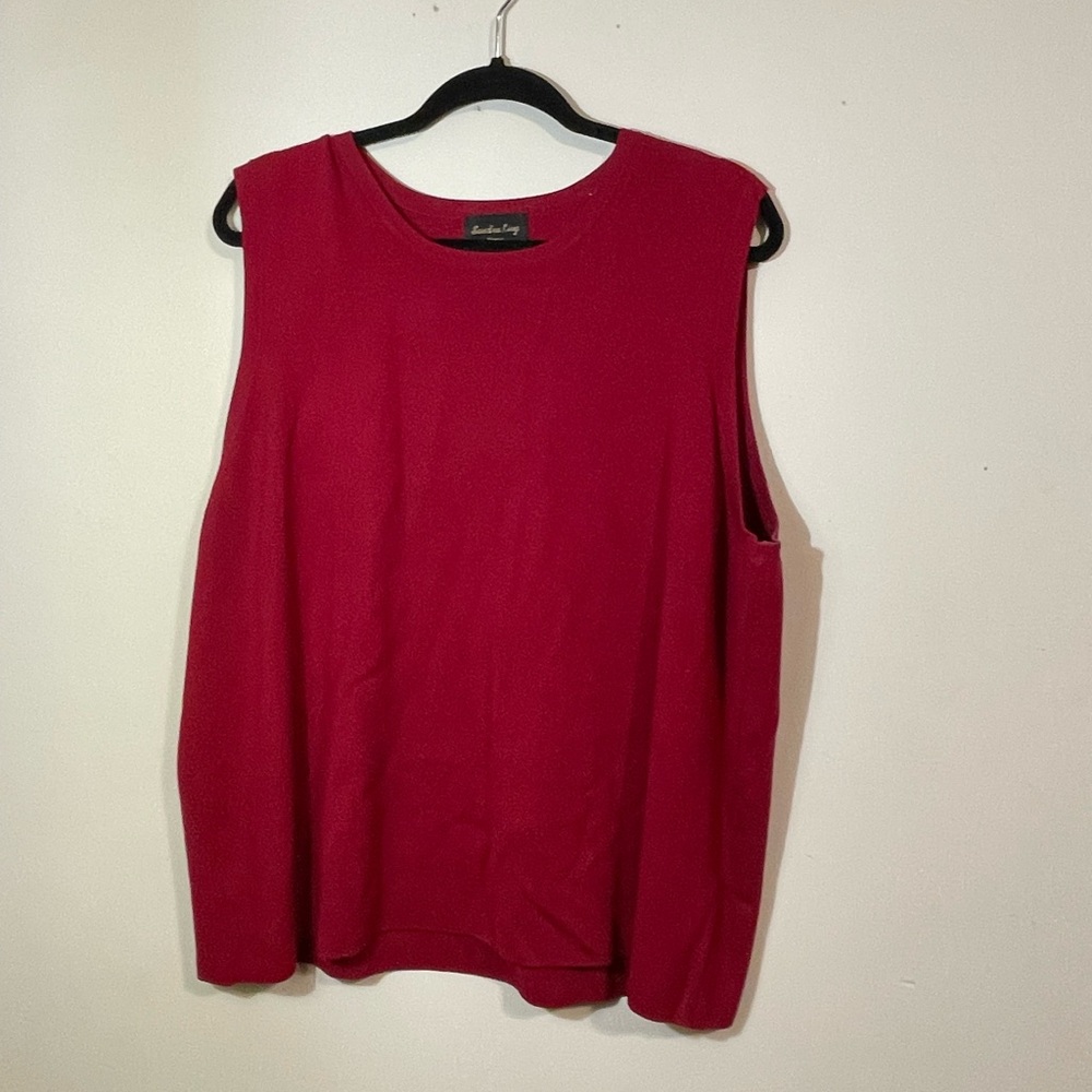 Sandra King‎ Sleeveless sweater crew neck Women’s X-Large cranberry red